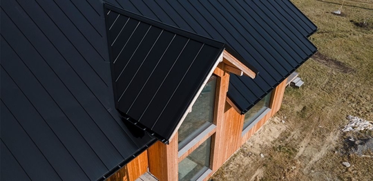 metal roof on new house
