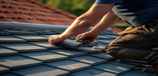 roofer repairing a roof
